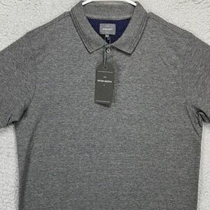 Peter Werth N.1 Adult Golf Polo Shirt Large Dark Grey Short Sleeve Rugby Men NEW